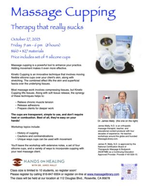 Massage Cupping - Roseville, CA - October 27, 2023